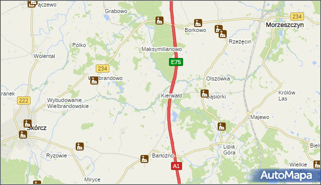 mapa Kierwałd, Kierwałd na mapie Targeo