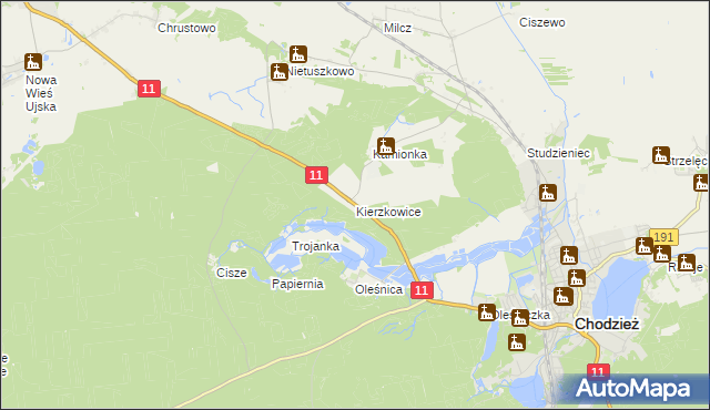 mapa Kierzkowice, Kierzkowice na mapie Targeo