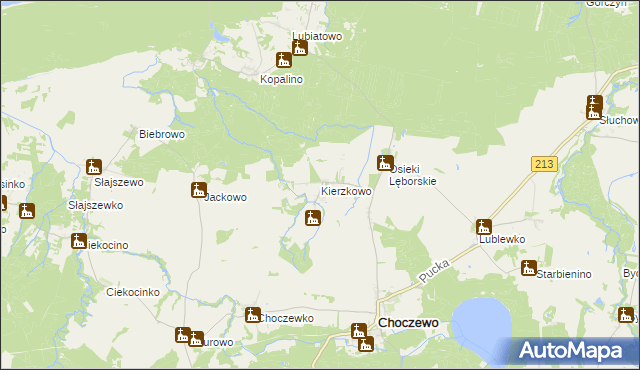 mapa Kierzkowo gmina Choczewo, Kierzkowo gmina Choczewo na mapie Targeo