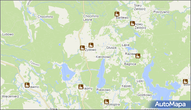 mapa Kierzkowo gmina Polanów, Kierzkowo gmina Polanów na mapie Targeo