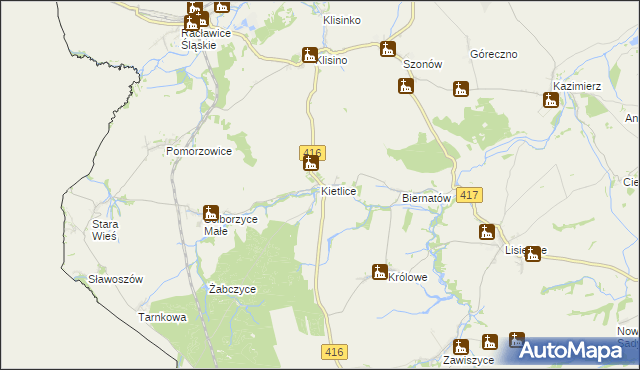 mapa Kietlice gmina Głubczyce, Kietlice gmina Głubczyce na mapie Targeo