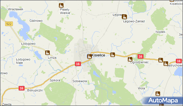 mapa Kisielice, Kisielice na mapie Targeo