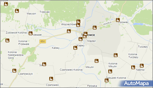 mapa Klątwy, Klątwy na mapie Targeo