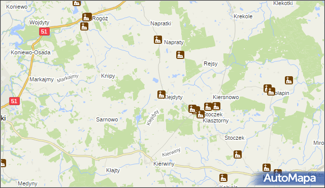 mapa Klejdyty, Klejdyty na mapie Targeo