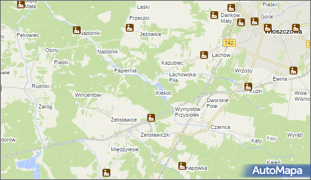 mapa Klekot, Klekot na mapie Targeo