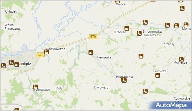 mapa Klewianka, Klewianka na mapie Targeo