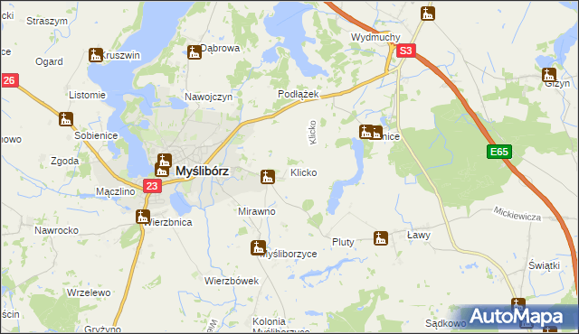 mapa Klicko, Klicko na mapie Targeo