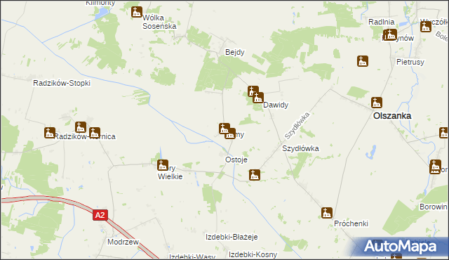 mapa Klimy gmina Olszanka, Klimy gmina Olszanka na mapie Targeo