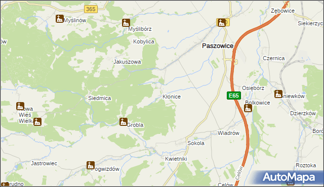 mapa Kłonice, Kłonice na mapie Targeo