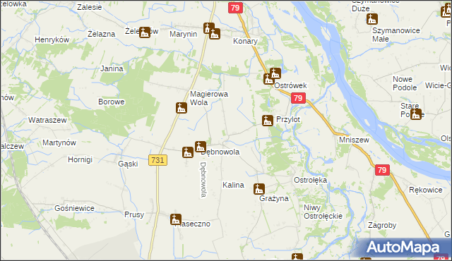 mapa Klonowa Wola, Klonowa Wola na mapie Targeo