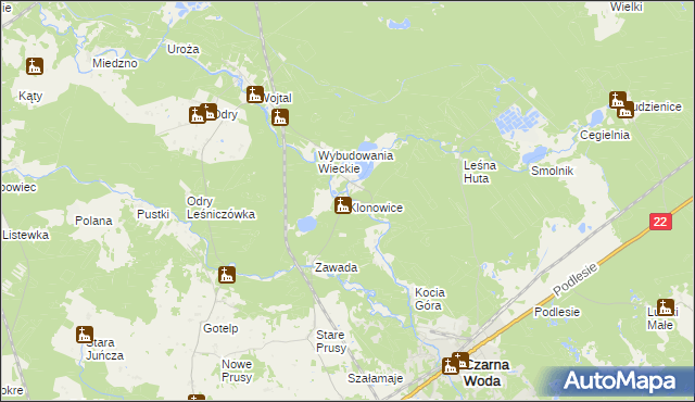 mapa Klonowice, Klonowice na mapie Targeo