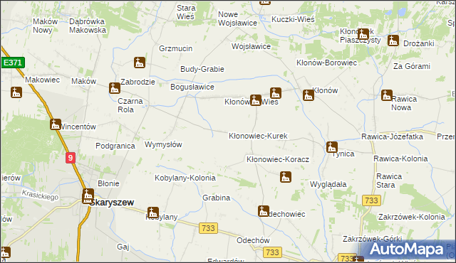 mapa Kłonowiec-Kurek, Kłonowiec-Kurek na mapie Targeo