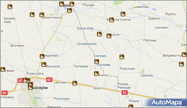 mapa Kłonowo, Kłonowo na mapie Targeo