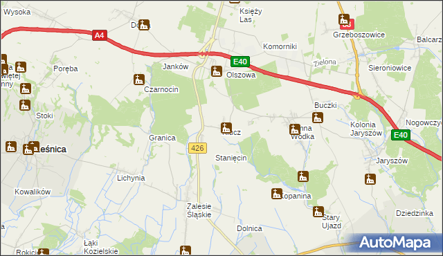 mapa Klucz gmina Ujazd, Klucz gmina Ujazd na mapie Targeo