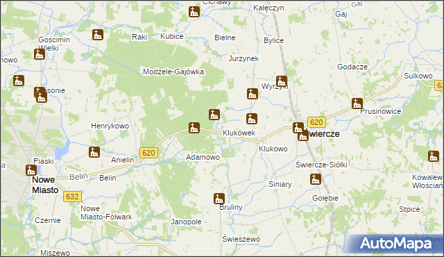mapa Klukówek, Klukówek na mapie Targeo