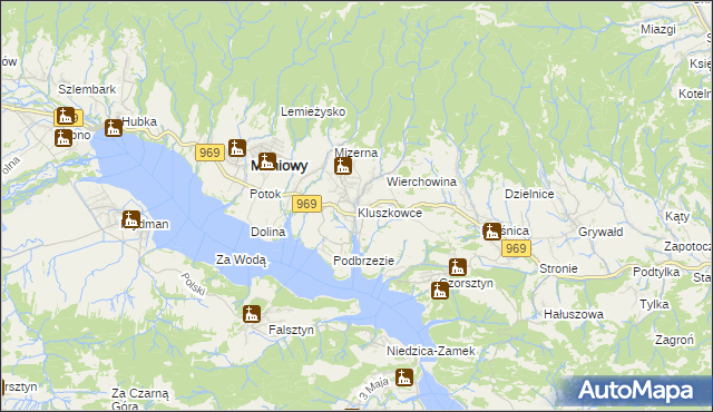mapa Kluszkowce, Kluszkowce na mapie Targeo