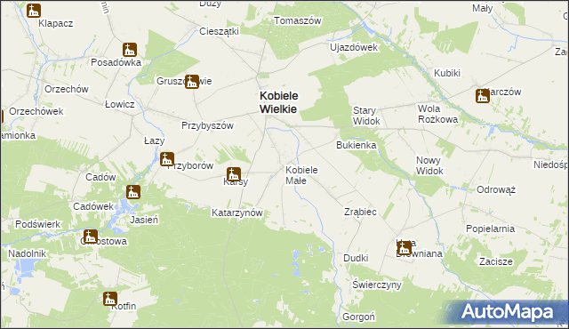 mapa Kobiele Małe, Kobiele Małe na mapie Targeo