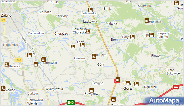 mapa Kobierzyn gmina Lisia Góra, Kobierzyn gmina Lisia Góra na mapie Targeo