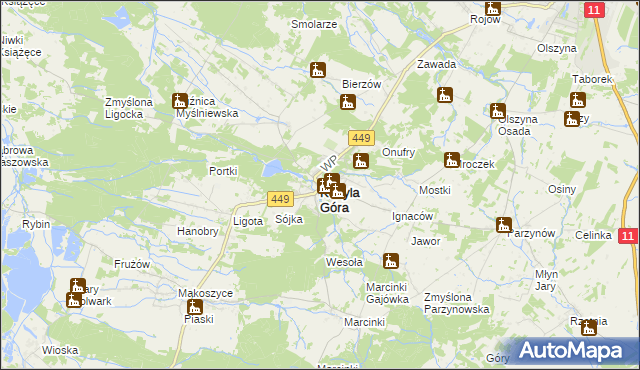 mapa Kobyla Góra powiat ostrzeszowski, Kobyla Góra powiat ostrzeszowski na mapie Targeo