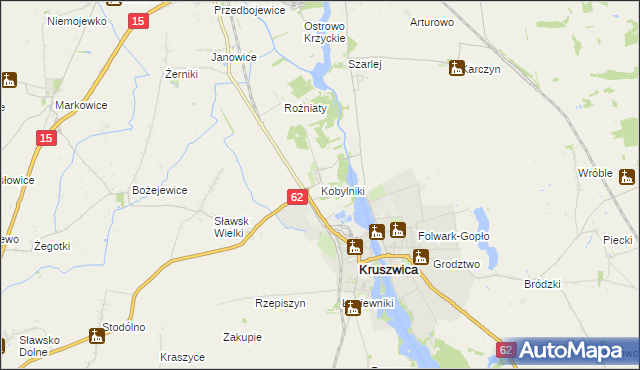 mapa Kobylniki gmina Kruszwica, Kobylniki gmina Kruszwica na mapie Targeo