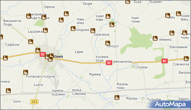 mapa Kocewia Duża, Kocewia Duża na mapie Targeo