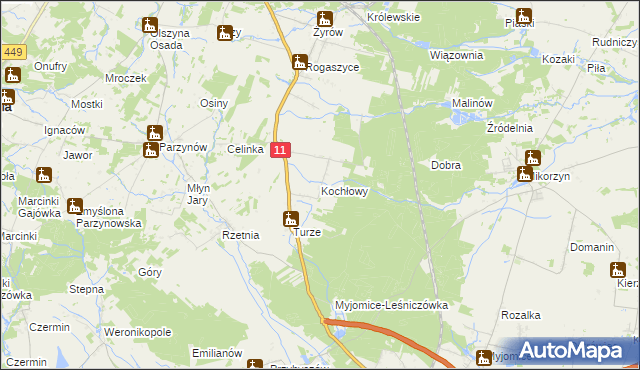 mapa Kochłowy, Kochłowy na mapie Targeo