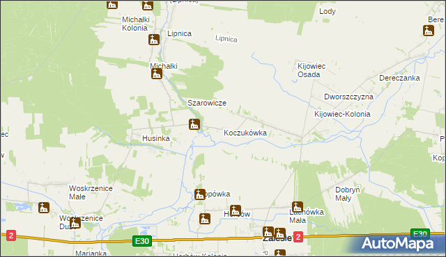 mapa Koczukówka, Koczukówka na mapie Targeo