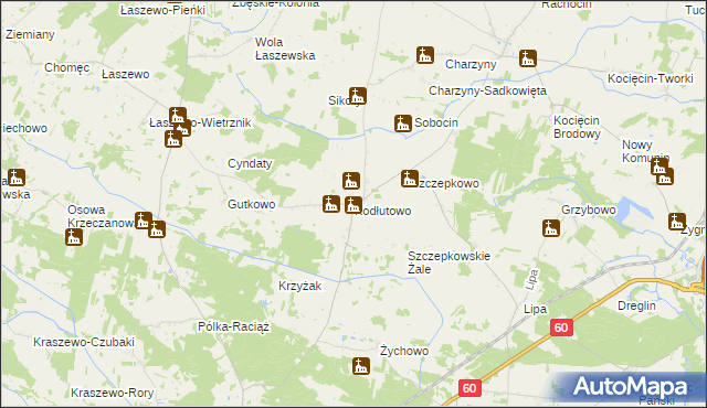 mapa Kodłutowo, Kodłutowo na mapie Targeo