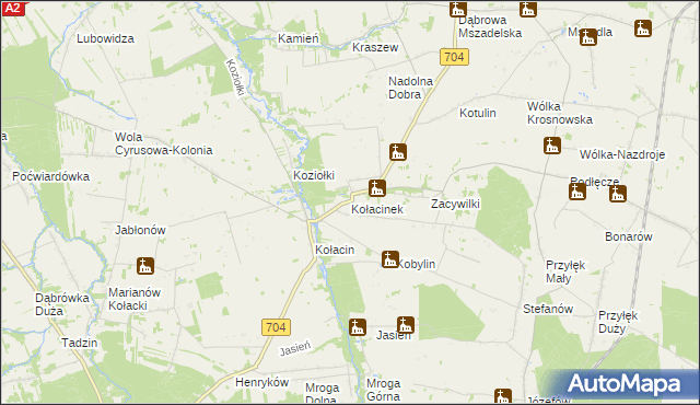 mapa Kołacinek, Kołacinek na mapie Targeo