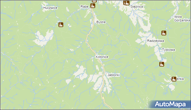 mapa Kołonice, Kołonice na mapie Targeo