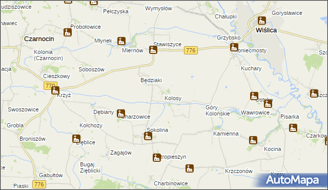 mapa Kolosy, Kolosy na mapie Targeo