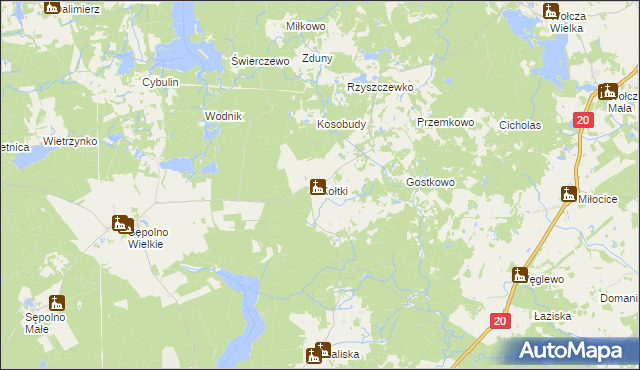 mapa Kołtki, Kołtki na mapie Targeo