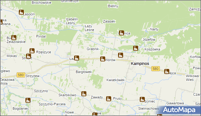 mapa Komorów gmina Kampinos, Komorów gmina Kampinos na mapie Targeo