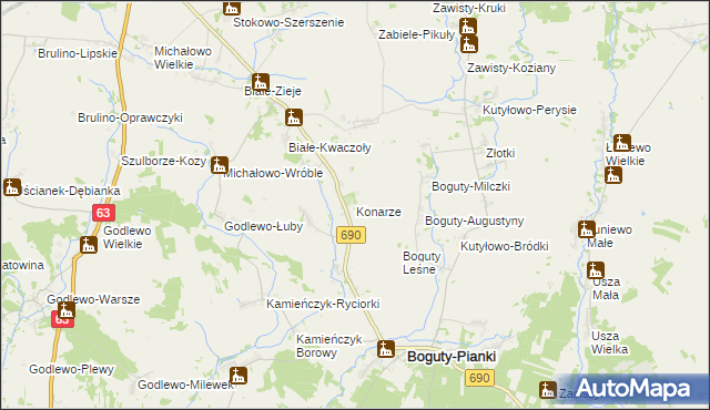 mapa Konarze, Konarze na mapie Targeo