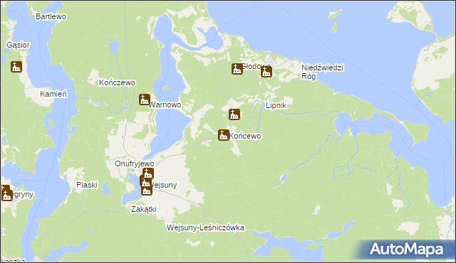 mapa Końcewo, Końcewo na mapie Targeo