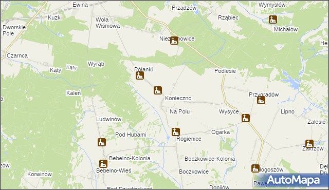 mapa Konieczno, Konieczno na mapie Targeo