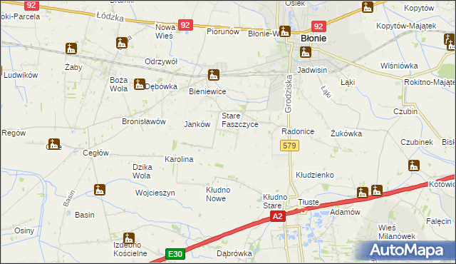 mapa Konstantów gmina Błonie, Konstantów gmina Błonie na mapie Targeo
