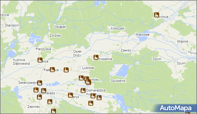 mapa Kopalina gmina Pokój, Kopalina gmina Pokój na mapie Targeo