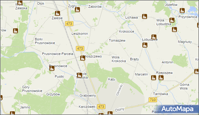 mapa Kornaty gmina Szadek, Kornaty gmina Szadek na mapie Targeo