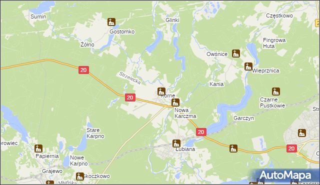 mapa Korne, Korne na mapie Targeo