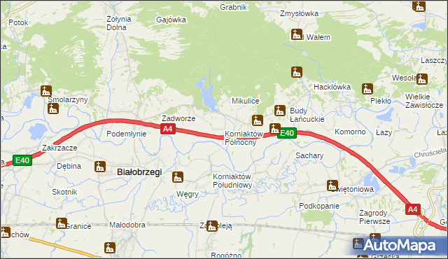 mapa Korniaktów Północny, Korniaktów Północny na mapie Targeo