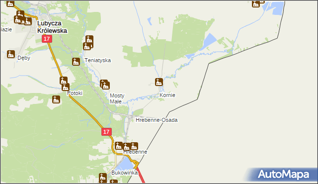 mapa Kornie, Kornie na mapie Targeo