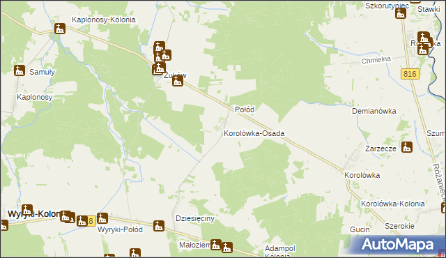 mapa Korolówka-Osada, Korolówka-Osada na mapie Targeo