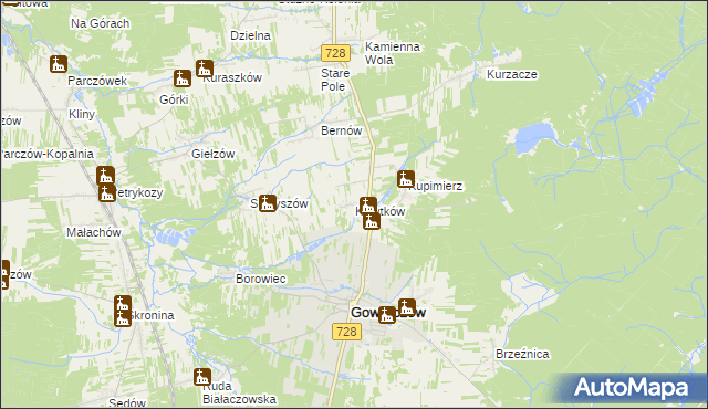 mapa Korytków gmina Gowarczów, Korytków gmina Gowarczów na mapie Targeo