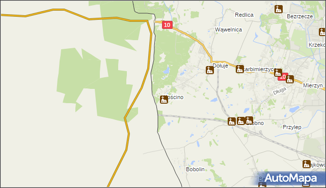 mapa Kościno, Kościno na mapie Targeo