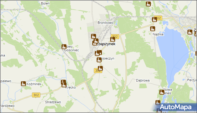 mapa Kosieczyn, Kosieczyn na mapie Targeo