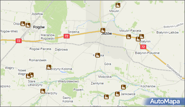 mapa Kosiska gmina Jeżów, Kosiska gmina Jeżów na mapie Targeo