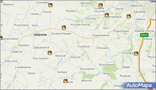 mapa Kosowice, Kosowice na mapie Targeo