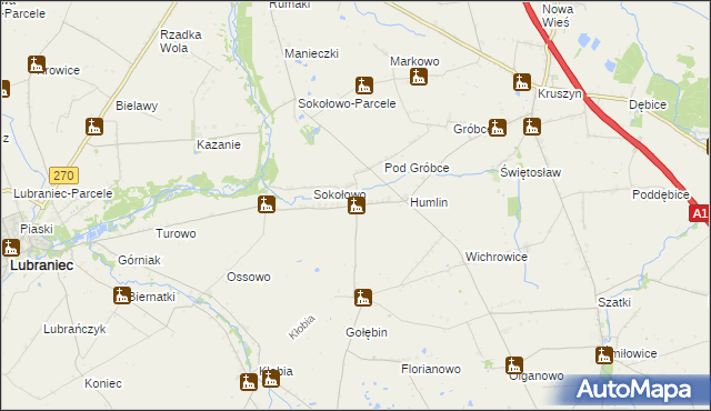 mapa Koszanowo gmina Włocławek, Koszanowo gmina Włocławek na mapie Targeo