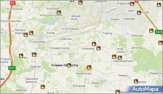 mapa Kotarwice, Kotarwice na mapie Targeo